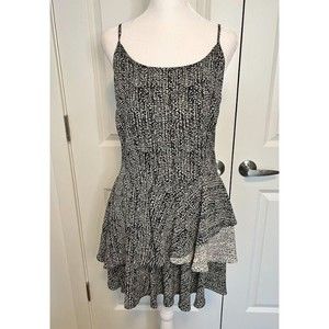 Prose and Poetry Ruffle Mini Dress layered side zip adjustable strap tank Small